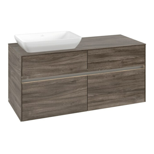V&B Waschtischunterschrank Collaro 120x54,8x50cm, WT l, LED 8,8 W, st. Oa