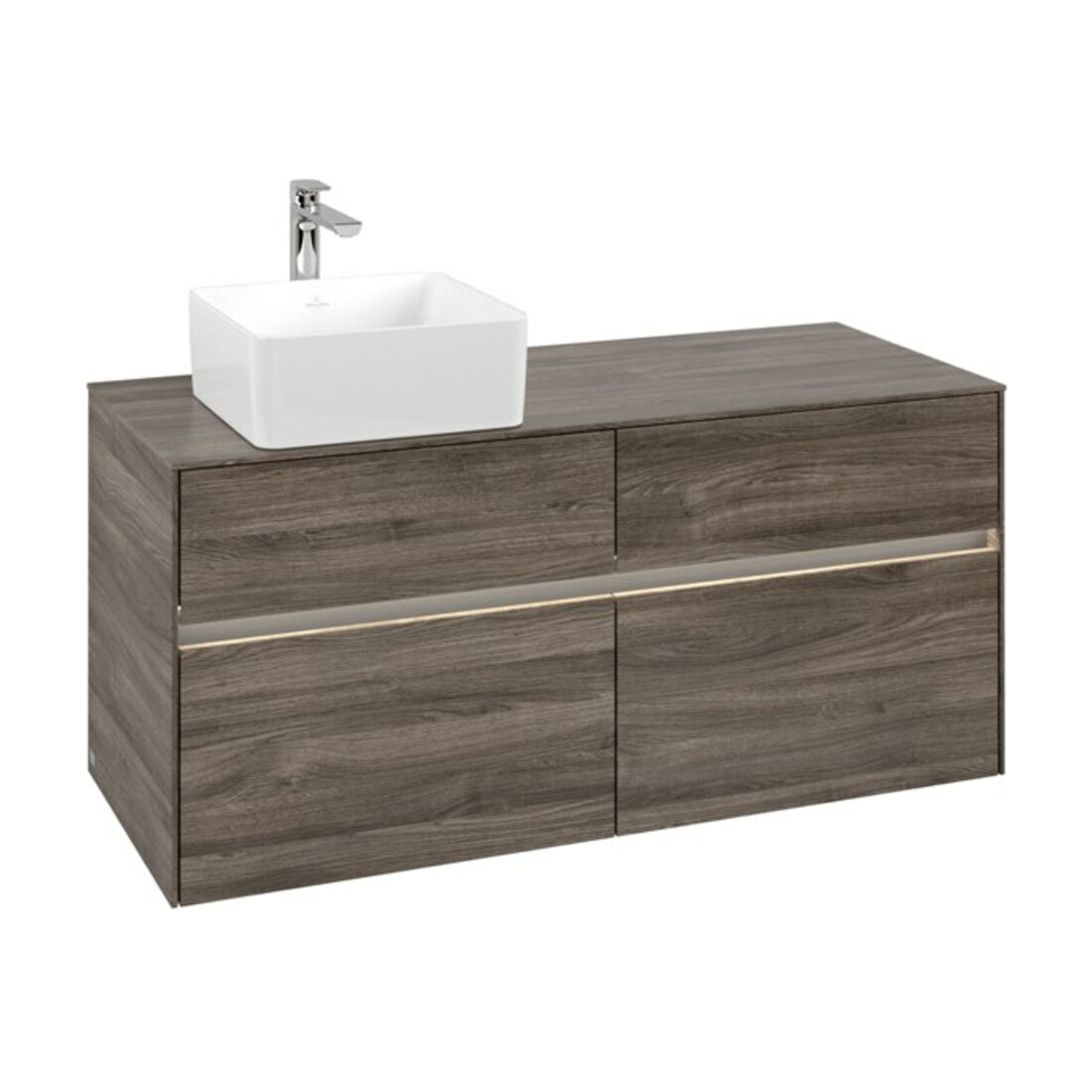 V&B Waschtischunterschrank Collaro 120x54,8x50cm, WT l, LED 8,8 W, st. Oa