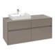 V&B Waschtischunterschrank Collaro 120x54,8x50cm, WT l, LED 8,8 W, volc bla