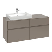 V&B Waschtischunterschrank Collaro 120x54,8x50cm, WT l, LED 8,8 W, volc bla