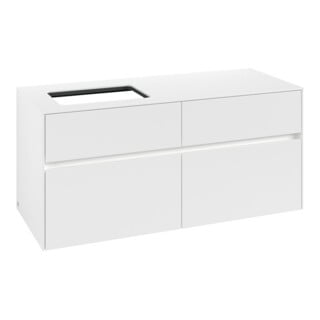 V&B Waschtischunterschrank Collaro 120x54,8x50cm, WT l, LED 8,8 W, wh. ma
