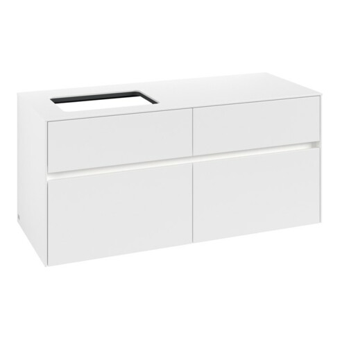 V&B Waschtischunterschrank Collaro 120x54,8x50cm, WT l, LED 8,8 W, wh. ma