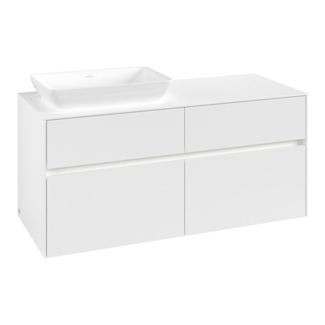 V&B Waschtischunterschrank Collaro 120x54,8x50cm, WT l, LED 8,8 W, wh. ma