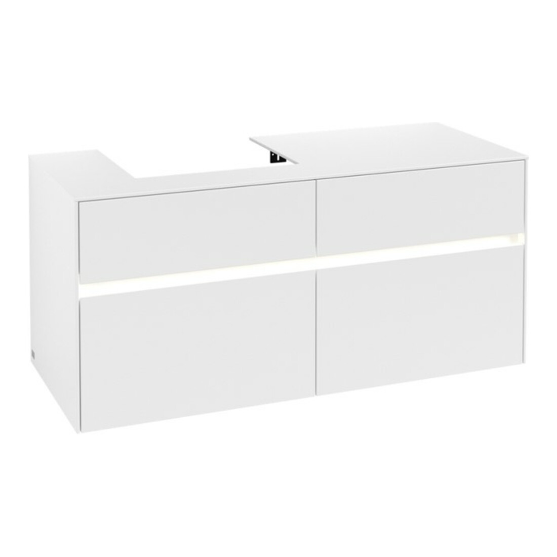 V&B Waschtischunterschrank Collaro 120x54,8x50cm, WT l, LED 8,8 W, wh. ma