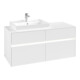 V&B Waschtischunterschrank Collaro 120x54,8x50cm, WT l, LED 8,8 W, wh. ma-1