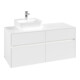 V&B Waschtischunterschrank Collaro 120x54,8x50cm, WT l, LED 8,8 W, wh. ma-1
