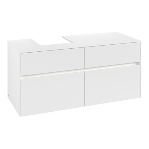 V&B Waschtischunterschrank Collaro 120x54,8x50cm, WT l, LED 8,8 W, wh. ma