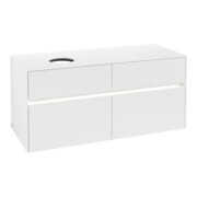 V&B Waschtischunterschrank Collaro 120x54,8x50cm, WT l, LED 8,8 W, wh. ma