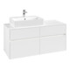 V&B Waschtischunterschrank Collaro 120x54,8x50cm, WT l, LED 8,8 W, wh. ma-3