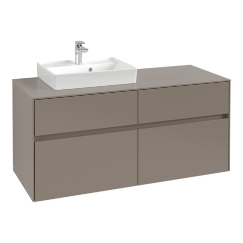 V&B Waschtischunterschrank Collaro 120x54,8x50cm, WT l, LED 8,8 W, wh. Oa