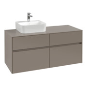 V&B Waschtischunterschrank Collaro 120x54,8x50cm, WT l, LED 8,8 W, wine r