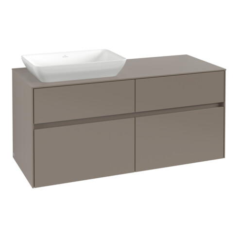 V&B Waschtischunterschrank Collaro 120x54,8x50cm, WT l, LED 8,8 W, wine r