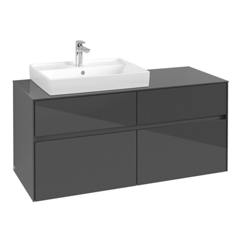 V&B Waschtischunterschrank Collaro 120x54,8x50cm, WT links, glossy grey