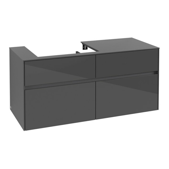 V&B Waschtischunterschrank Collaro 120x54,8x50cm, WT links, glossy grey