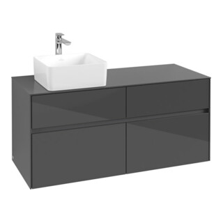 V&B Waschtischunterschrank Collaro 120x54,8x50cm, WT links, Glossy Grey