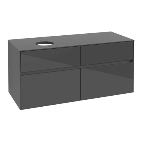 V&B Waschtischunterschrank Collaro 120x54,8x50cm, WT links, Glossy Grey