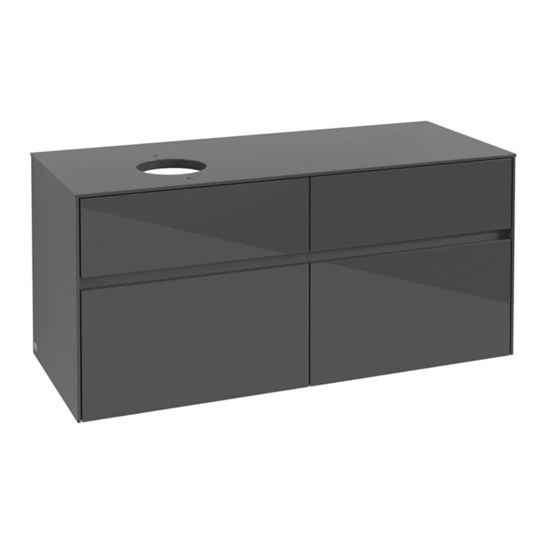 V&B Waschtischunterschrank Collaro 120x54,8x50cm, WT links, Glossy Grey