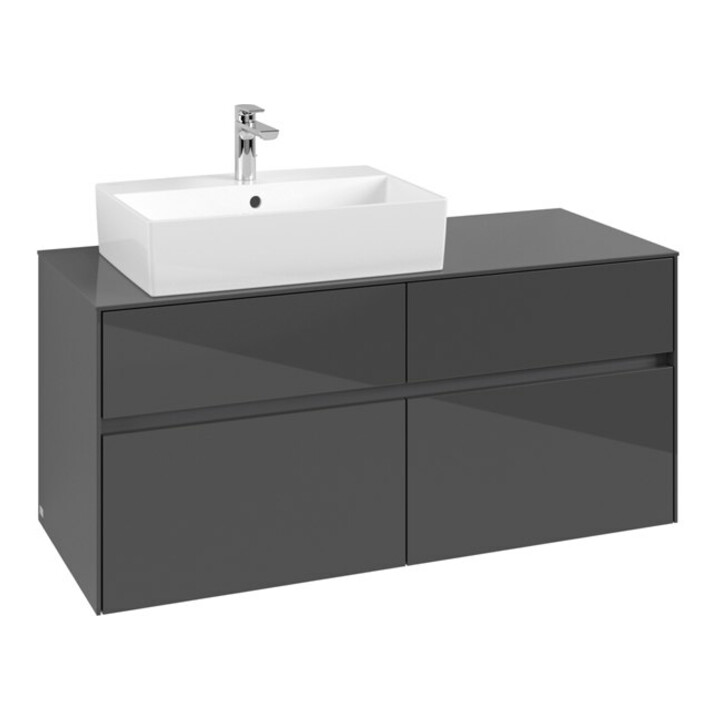 V&B Waschtischunterschrank Collaro 120x54,8x50cm, WT links, glossy grey