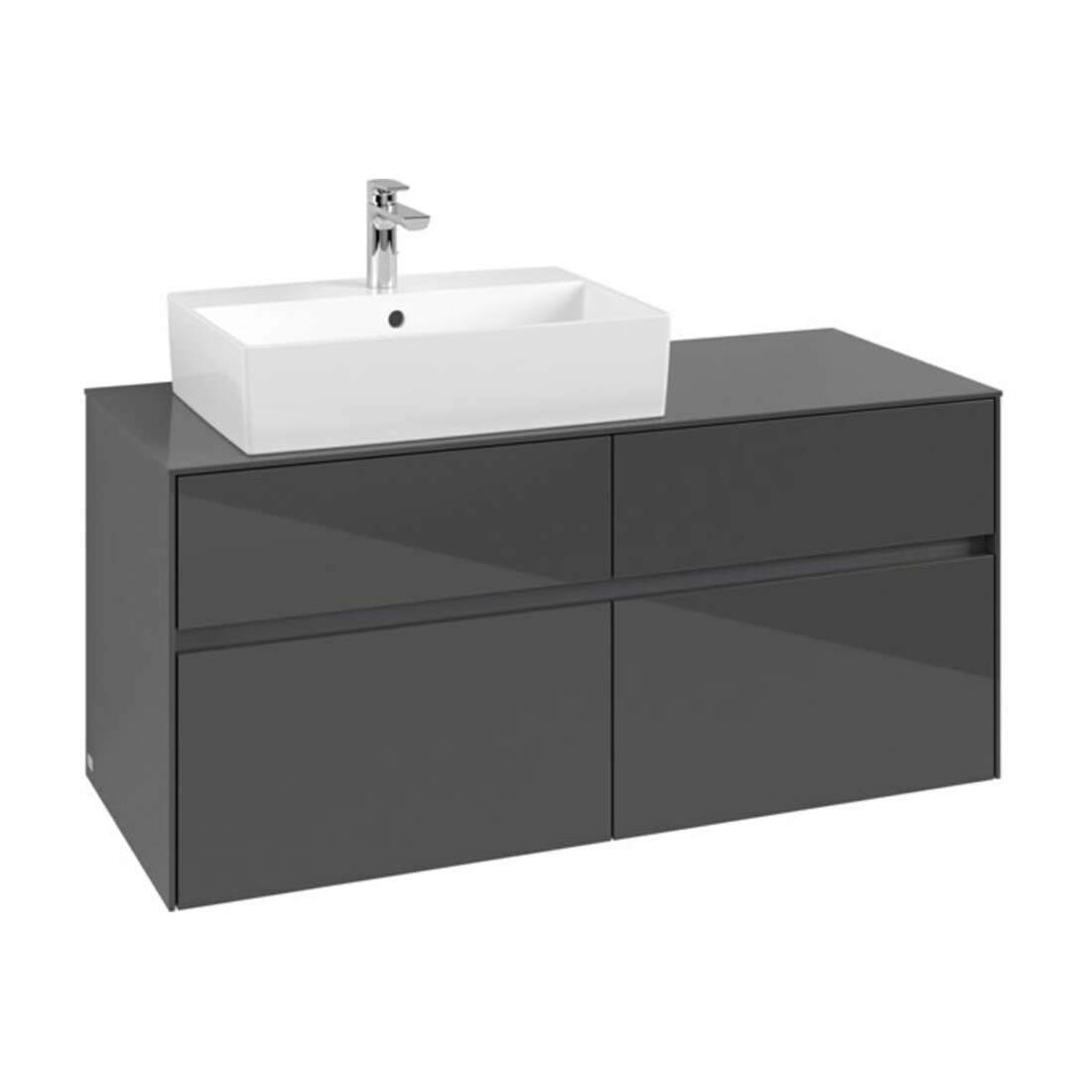 V&B Waschtischunterschrank Collaro 120x54,8x50cm, WT links, glossy grey