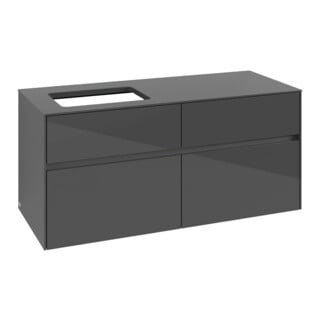 V&B Waschtischunterschrank Collaro 120x54,8x50cm, WT links, glossy grey
