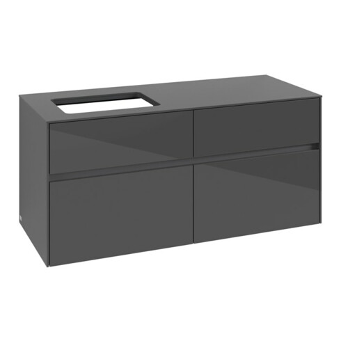 V&B Waschtischunterschrank Collaro 120x54,8x50cm, WT links, glossy grey