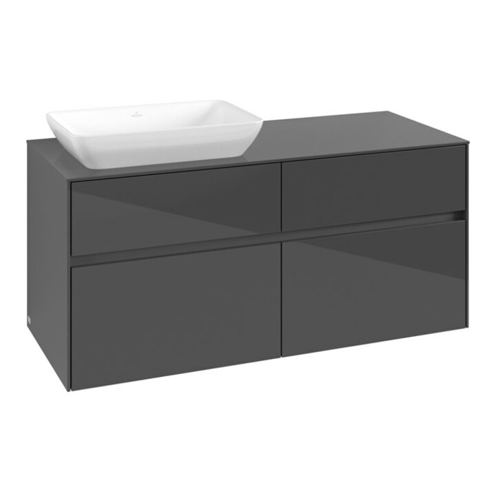 V&B Waschtischunterschrank Collaro 120x54,8x50cm, WT links, glossy grey