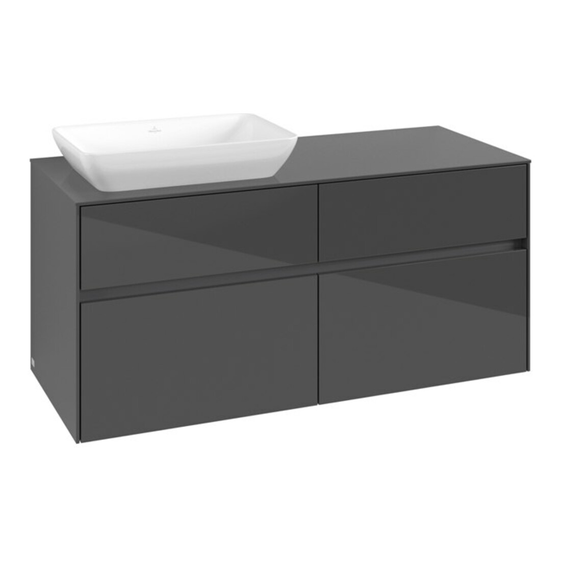 V&B Waschtischunterschrank Collaro 120x54,8x50cm, WT links, glossy grey