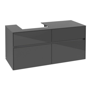 V&B Waschtischunterschrank Collaro 120x54,8x50cm, WT links, glossy grey