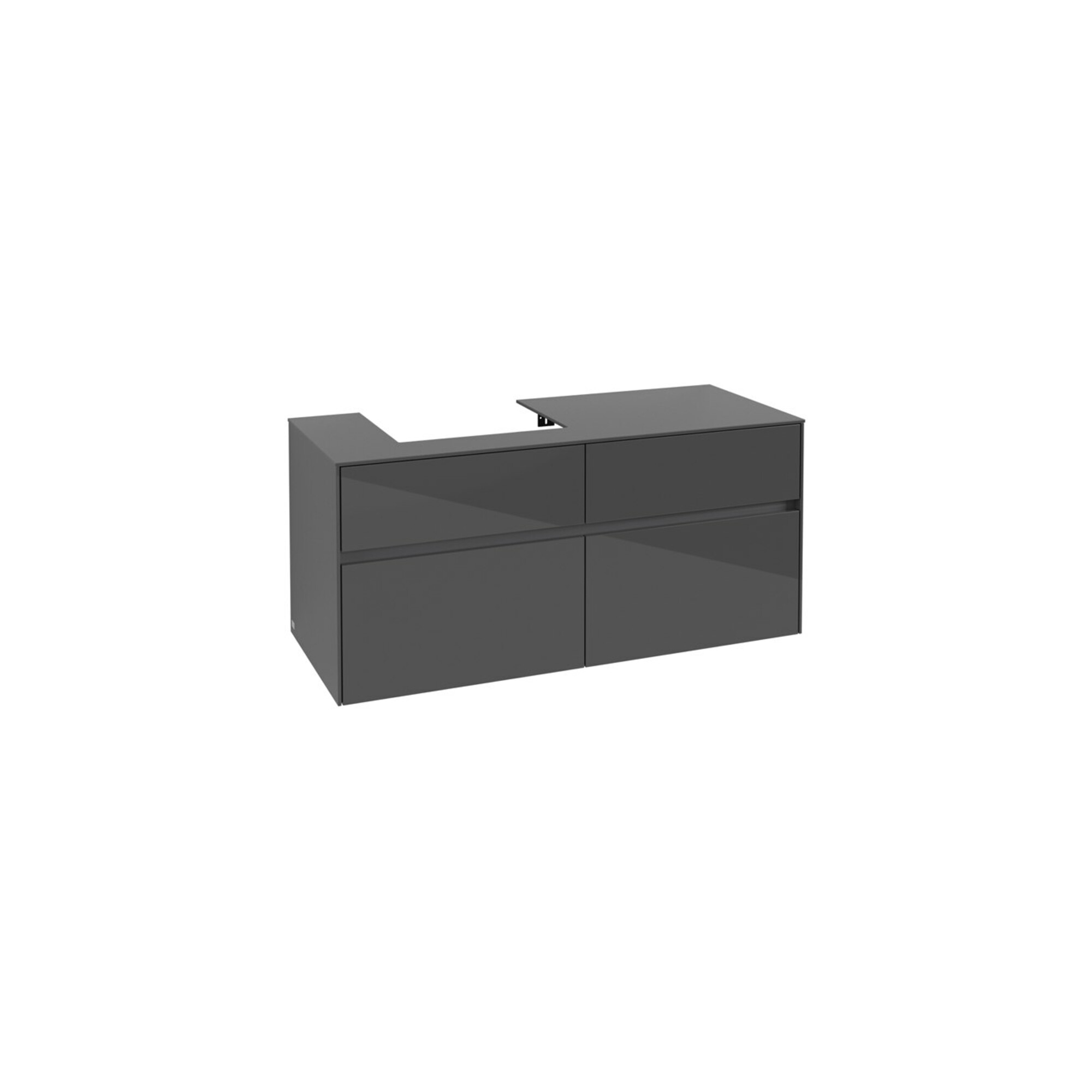 V&B Waschtischunterschrank Collaro 120x54,8x50cm, WT links, glossy grey ; Villeroy & Boch