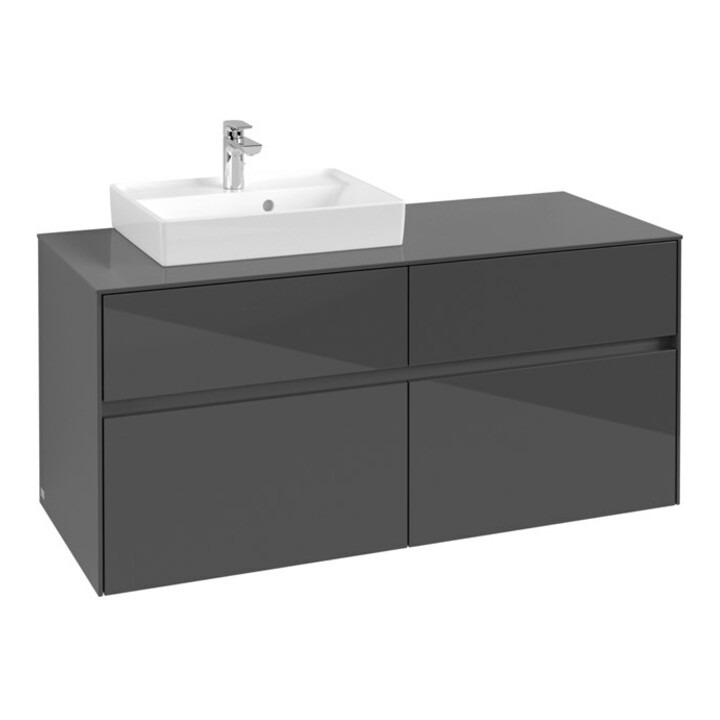 V&B Waschtischunterschrank Collaro 120x54,8x50cm, WT links, glossy grey