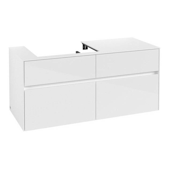 V&B Waschtischunterschrank Collaro 120x54,8x50cm, WT links, glossy white