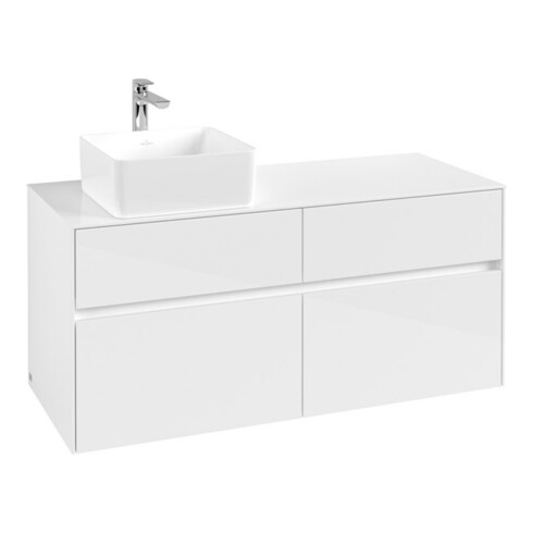 V&B Waschtischunterschrank Collaro 120x54,8x50cm, WT links, Glossy White