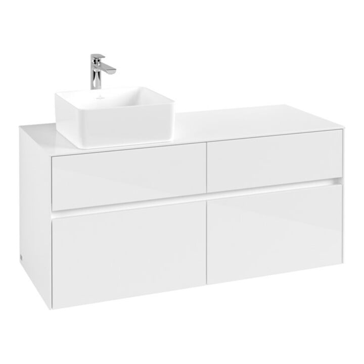 V&B Waschtischunterschrank Collaro 120x54,8x50cm, WT links, Glossy White