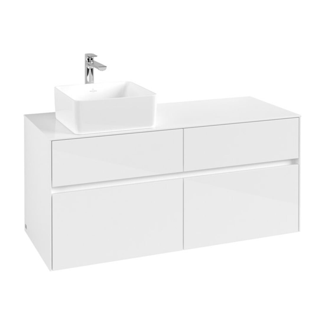 V&B Waschtischunterschrank Collaro 120x54,8x50cm, WT links, Glossy White
