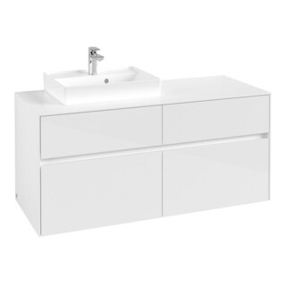 V&B Waschtischunterschrank Collaro 120x54,8x50cm, WT links, glossy white