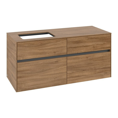 V&B Waschtischunterschrank Collaro 120x54,8x50cm, WT links, kansas oak