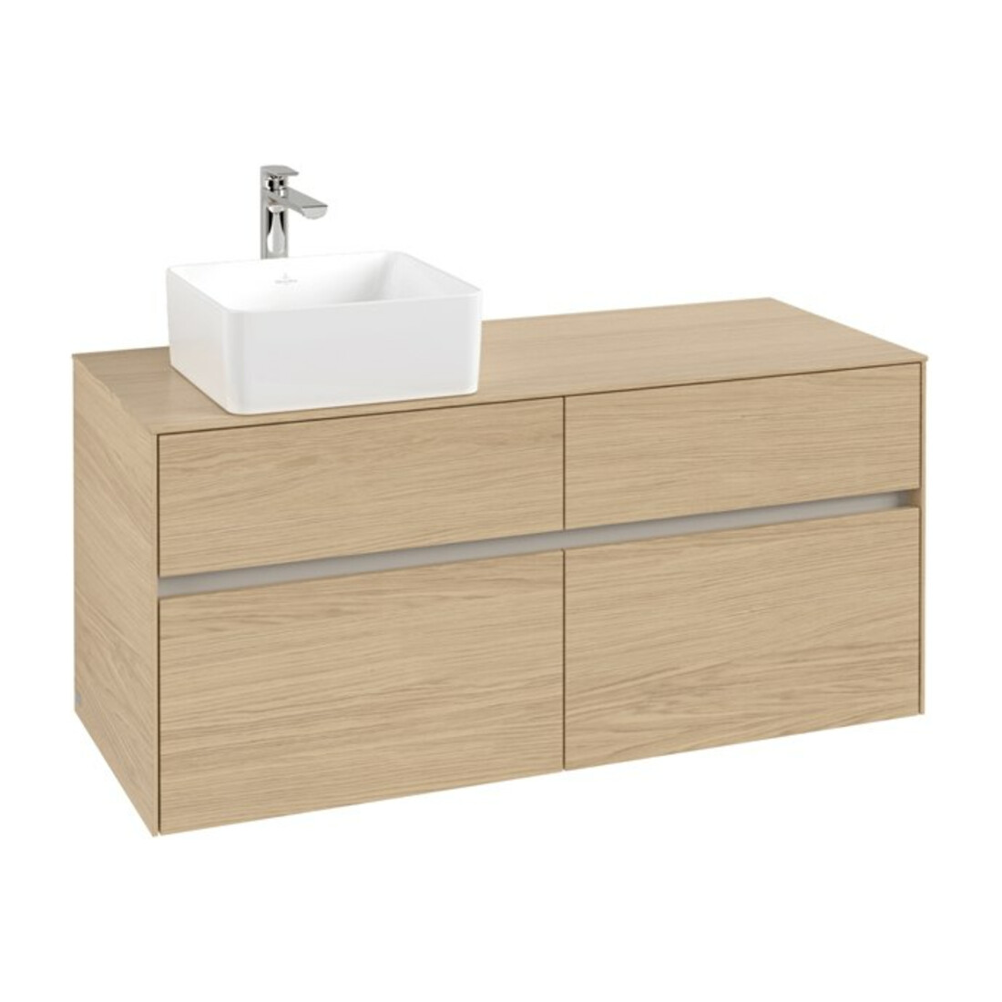 V&B Waschtischunterschrank Collaro 120x54,8x50cm, WT links, Nordic Oak