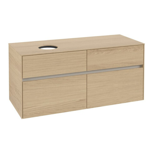 V&B Waschtischunterschrank Collaro 120x54,8x50cm, WT links, Nordic Oak