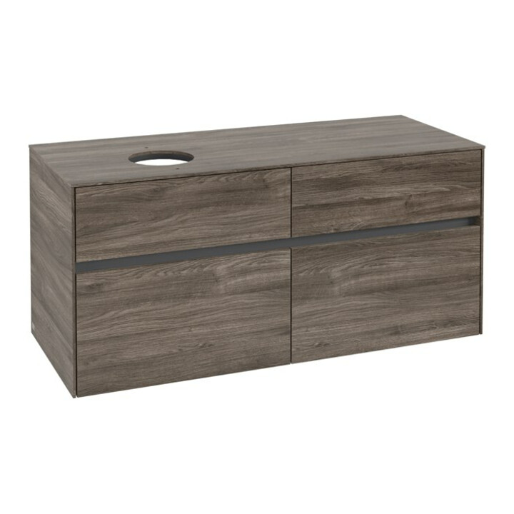 V&B Waschtischunterschrank Collaro 120x54,8x50cm, WT links, stone oak