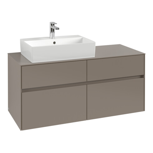 V&B Waschtischunterschrank Collaro 120x54,8x50cm, WT links, volcano black