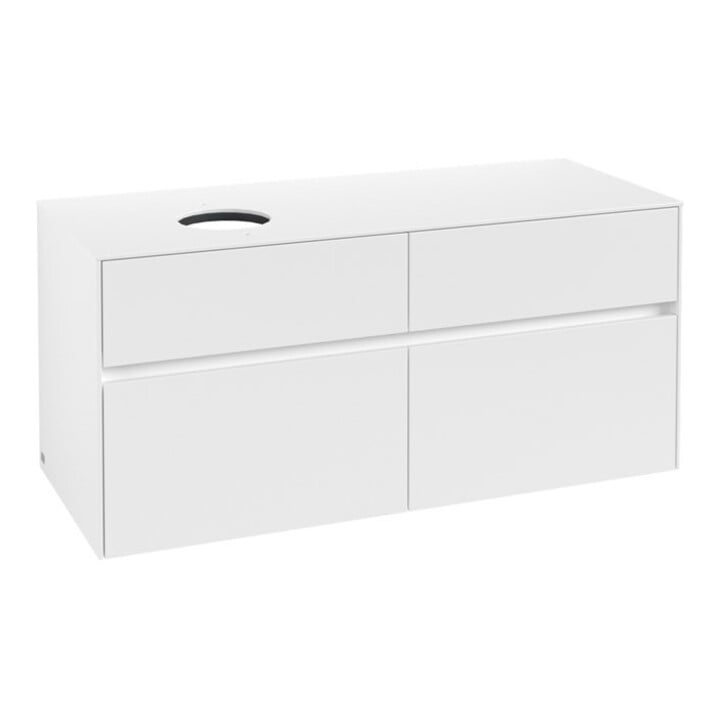 V&B Waschtischunterschrank Collaro 120x54,8x50cm, WT links, White Matt