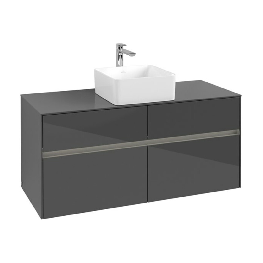V&B Waschtischunterschrank Collaro 120x54,8x50cm, WT mi, LED 8,8 W, glo Gr