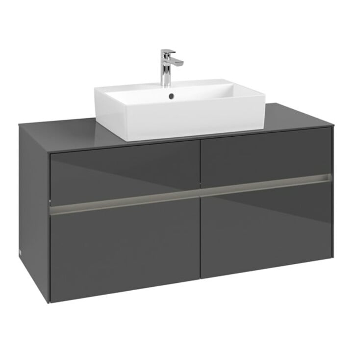 V&B Waschtischunterschrank Collaro 120x54,8x50cm, WT mi, LED 8,8 W, glo Gr