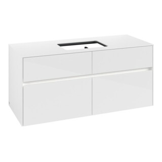 V&B Waschtischunterschrank Collaro 120x54,8x50cm, WT mi, LED 8,8 W, glo wh.