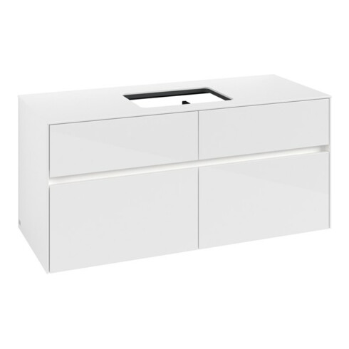 V&B Waschtischunterschrank Collaro 120x54,8x50cm, WT mi, LED 8,8 W, glo wh.