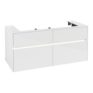 V&B Waschtischunterschrank Collaro 120x54,8x50cm, WT mi, LED 8,8 W, glo wh.