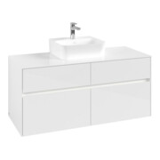 V&B Waschtischunterschrank Collaro 120x54,8x50cm, WT mi, LED 8,8 W, glo wh.