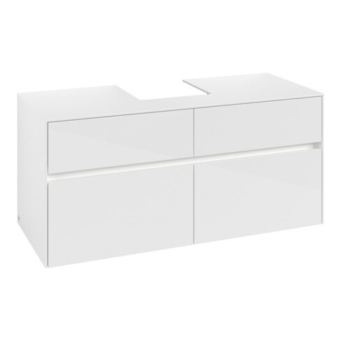 V&B Waschtischunterschrank Collaro 120x54,8x50cm, WT mi, LED 8,8 W, glo wh.