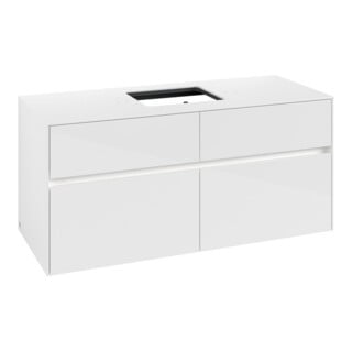 V&B Waschtischunterschrank Collaro 120x54,8x50cm, WT mi, LED 8,8 W, glo wh.