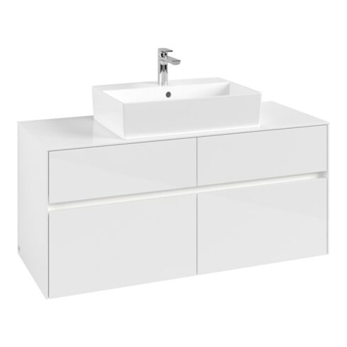 V&B Waschtischunterschrank Collaro 120x54,8x50cm, WT mi, LED 8,8 W, glo wh.